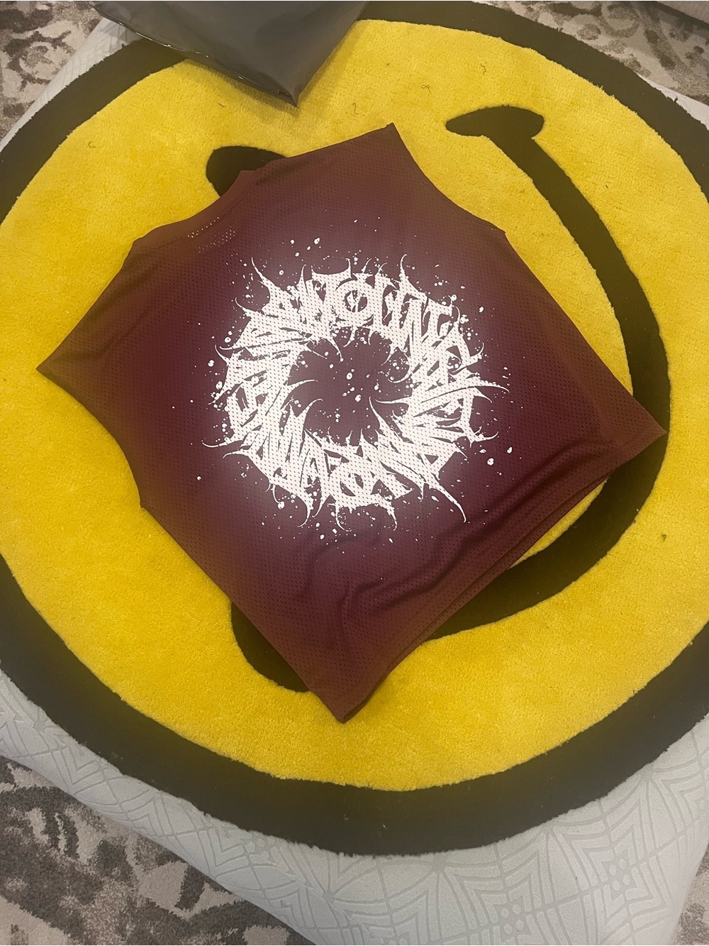 YoungLA Maroon Sleeveless Jersey with White Wreath Graphic